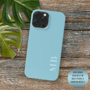 Aangepaste zachte licht turquoise blauwe kleur iPhone 16 pro max hoesje