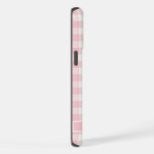 Aangepaste zachte pastel roze wit geruit patroon iPhone hoesje (Rechterkant)