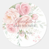 aangepaste zachte roze rozen bloem sticker sjabloo (Voorkant)