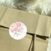 aangepaste zachte roze rozen bloem sticker sjabloo