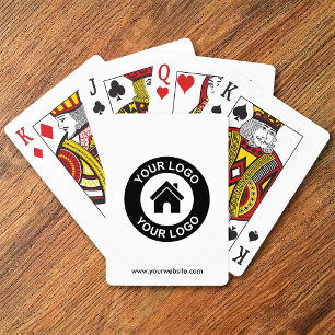 Aangepaste Zakelijk Logo Website Promotie Pokerkaarten