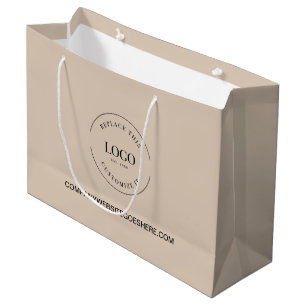 Aangepaste zakelijke bedrijfswebsite Uw logo Beige Groot Cadeauzakje
