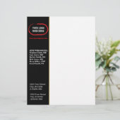 Aangepaste zakelijke briefhoofd - zwarte/gouden zi (Staand voorkant)