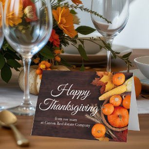 Aangepaste zakelijke fijne Thanksgiving pompoenen Feestdagen Kaart