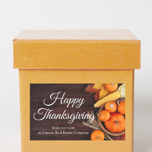Aangepaste zakelijke fijne Thanksgiving pompoenen Rechthoekige Sticker