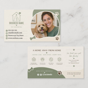 Aangepaste zakelijke kaart voor huisdierenpension visitekaartje