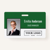 Aangepaste zakelijke Logo Barcode Werknemer Foto Badge (Voorkant)
