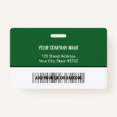 Aangepaste zakelijke Logo Barcode Werknemer Foto Badge (Achterkant)