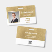 Aangepaste zakelijke Logo Barcode Werknemer Foto Badge (Voor- en achterkant)