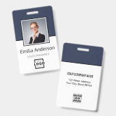 Aangepaste zakelijke Logo Basic Barcode Werknemer  Badge (Voor- en achterkant)