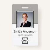 Aangepaste zakelijke Logo Basic Barcode Werknemer Badge (Voorkant)