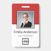 Aangepaste zakelijke Logo Basic Barcode Werknemer  Badge (Voorzijde)