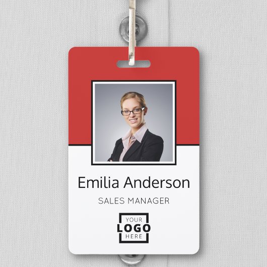 Aangepaste zakelijke Logo Basic Barcode Werknemer  Badge