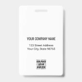 Aangepaste zakelijke Logo Basic Barcode Werknemer Badge (Achterkant)