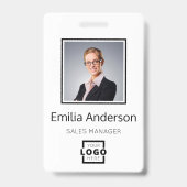 Aangepaste zakelijke Logo Basic Barcode Werknemer Badge (Voorzijde)