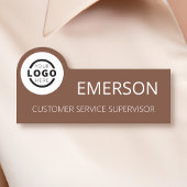 Aangepaste zakelijke Logo Basic Employee Brown Nam Naamplaatje