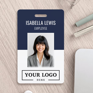 Aangepaste zakelijke Logo Basic Employee Photo Blu Badge