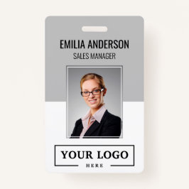 Aangepaste zakelijke Logo Basic Employee Photo Gra Badge