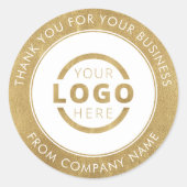 Aangepaste zakelijke Logo - Bedankt Gold Ronde Sticker (Voorkant)