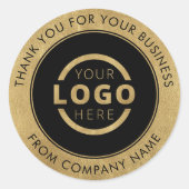 Aangepaste zakelijke Logo - Bedankt Gold Ronde Sticker (Voorkant)