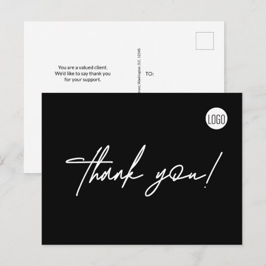 Aangepaste zakelijke Logo Eenvoudig bedankt Briefkaart (Voorkant / Achterkant)