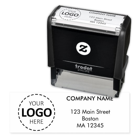 Aangepaste zakelijke Logo en adres Zelfinktende Stempel
