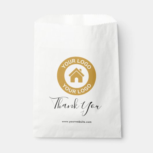 Aangepaste zakelijke Logo en bericht bedankt Bedankzakje (Voorkant)