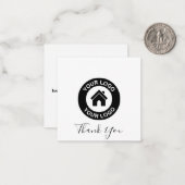 Aangepaste zakelijke Logo en bericht Dank je wel Notitiekaartje (Voorkant / Achterkant in situ)