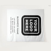 Aangepaste zakelijke logo en kleur achtergrond wan wandkleed (Voorkant (horizontaal))