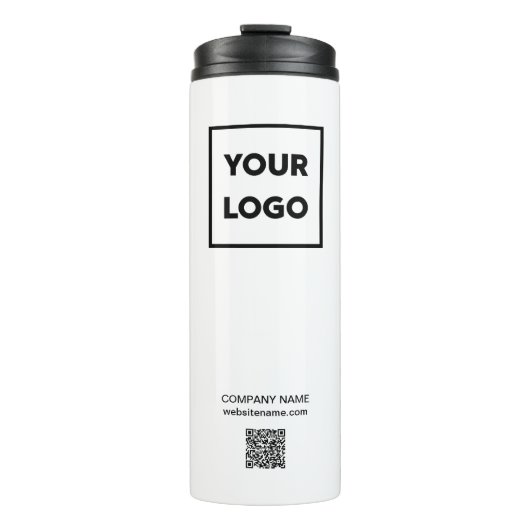 Aangepaste zakelijke Logo- en QR-code Thermosbeker (Voorkant)