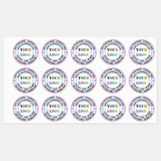 Aangepaste zakelijke Logo en tekst ronde labels (Vel)