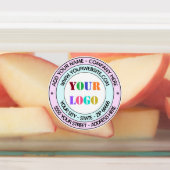 Aangepaste zakelijke Logo en tekst ronde labels (Aangebracht)