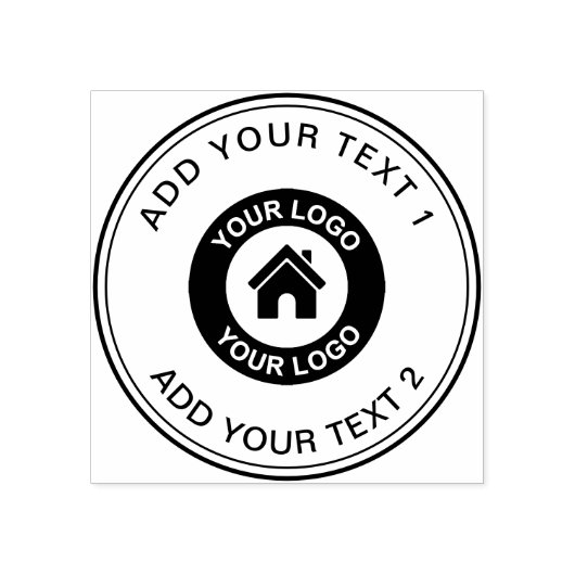 Aangepaste zakelijke Logo en tekst Rubberstempel (Afrduk)