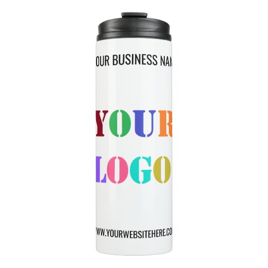 Aangepaste zakelijke Logo en tekst thermische tumb Thermosbeker (Voorkant)