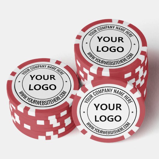 Aangepaste zakelijke logo- en tekstbedrijfspokerfi poker chips (Opstapeling)