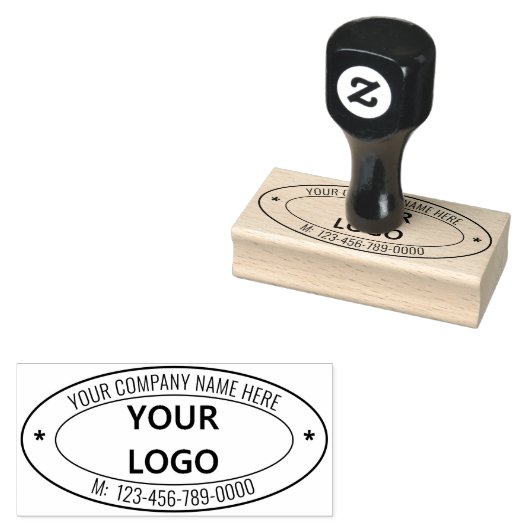 Aangepaste zakelijke Logo en tekstovale rubberen s Rubberstempel (Gestempeld)