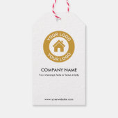 Aangepaste zakelijke Logo en tekstpromotie Cadeaulabel (Achterkant)