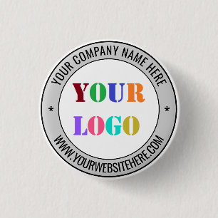 Aangepaste zakelijke logo- en tekstpromotieknop ronde button 3,2 cm
