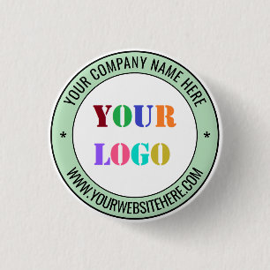 Aangepaste zakelijke logo- en tekstpromotieknop ronde button 3,2 cm