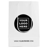 Aangepaste zakelijke Logo en website Medium Cadeauzakje (Achterkant)