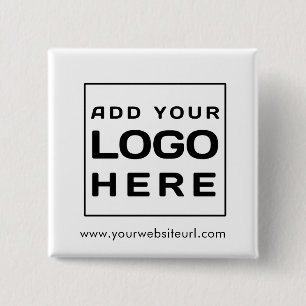 Aangepaste zakelijke Logo en website Vierkante Button 5,1 Cm