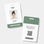Aangepaste zakelijke Logo, foto, bar QR-code Badge (Voor- en achterkant)