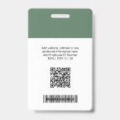 Aangepaste zakelijke Logo, foto, bar QR-code Badge (Achterkant)