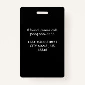 Aangepaste zakelijke Logo Glam Silver & Black foto Badge (Achterkant)