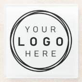 Aangepaste zakelijke Logo Glazen Onderzetter (Voorkant)