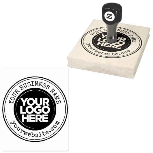 Aangepaste zakelijke Logo groot Rubberstempel (Gestempeld)