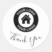 Aangepaste zakelijke Logo Hartelijk dank Ronde Sticker (Voorkant)
