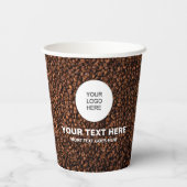 Aangepaste zakelijke Logo hier tekst marketing kof Papieren Bekers (Achterkant)