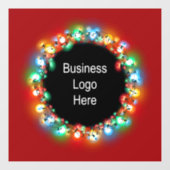 Aangepaste zakelijke Logo kerstfeestgloeilamp Raamsticker (Vel)