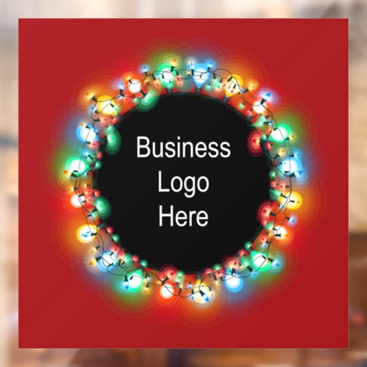 Aangepaste zakelijke Logo kerstfeestgloeilamp Raamsticker (Vel 2)